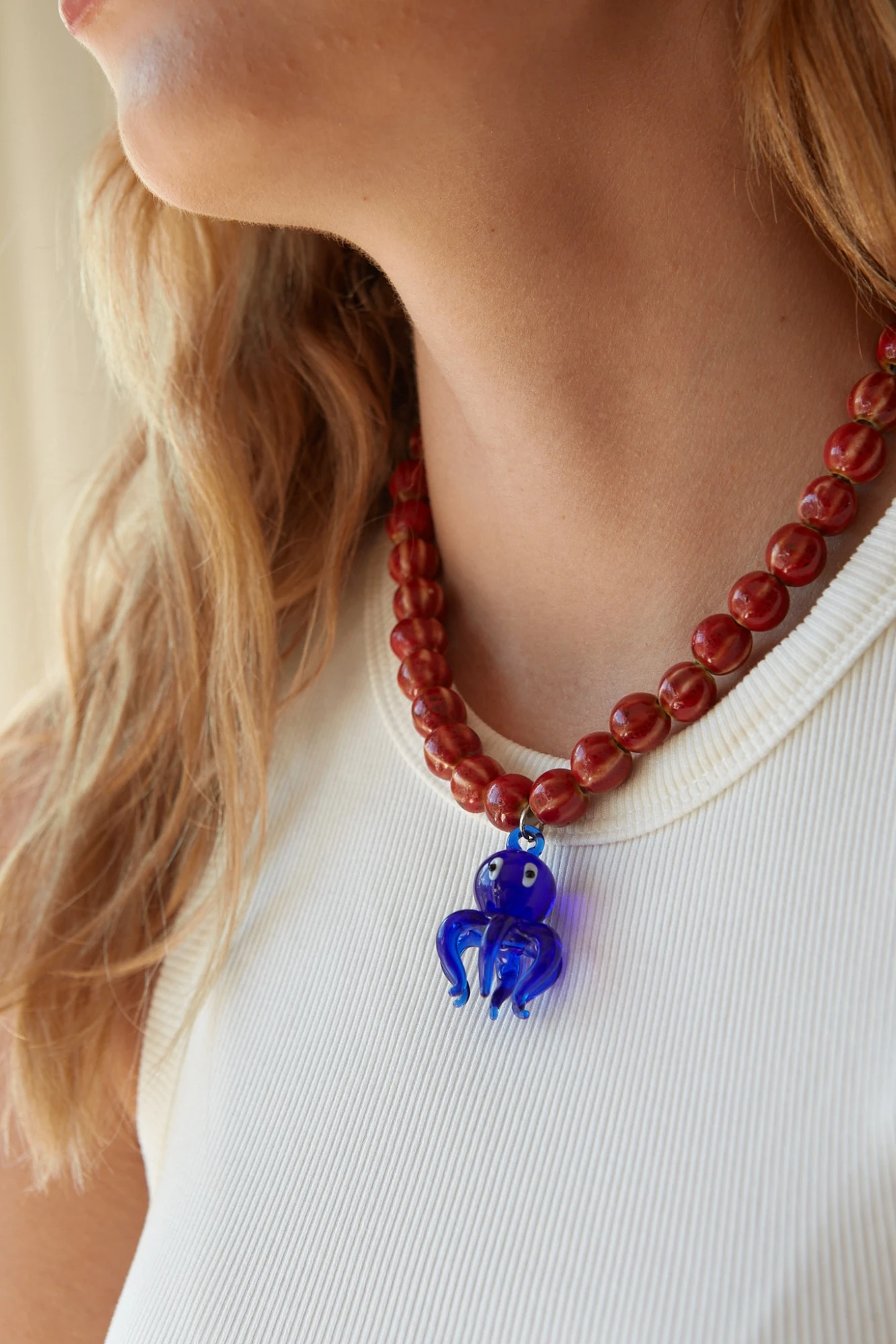 COLLAR PULPO (CERÁMICA Y VIDRIO)